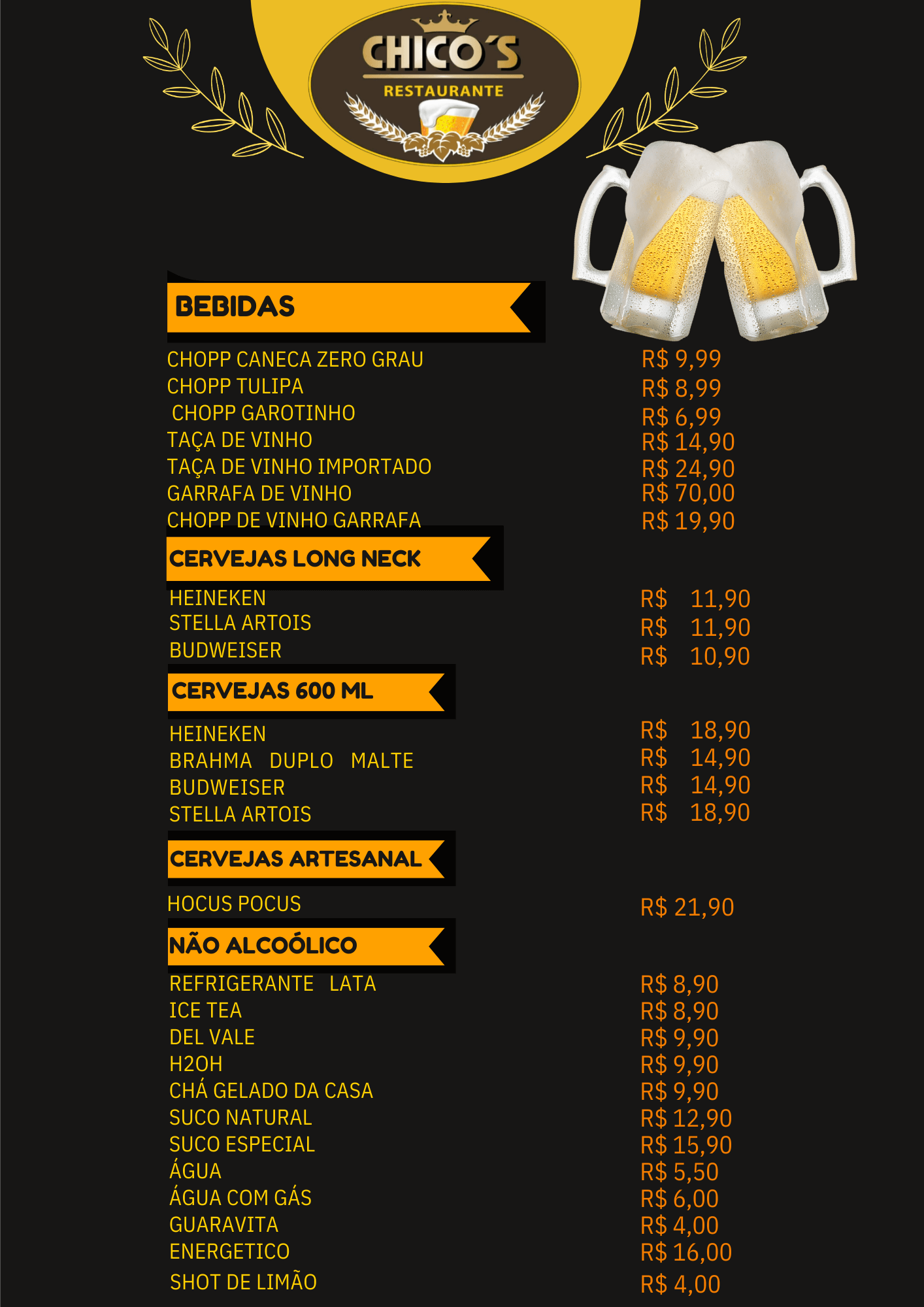 Chopp zero grau Chico´s