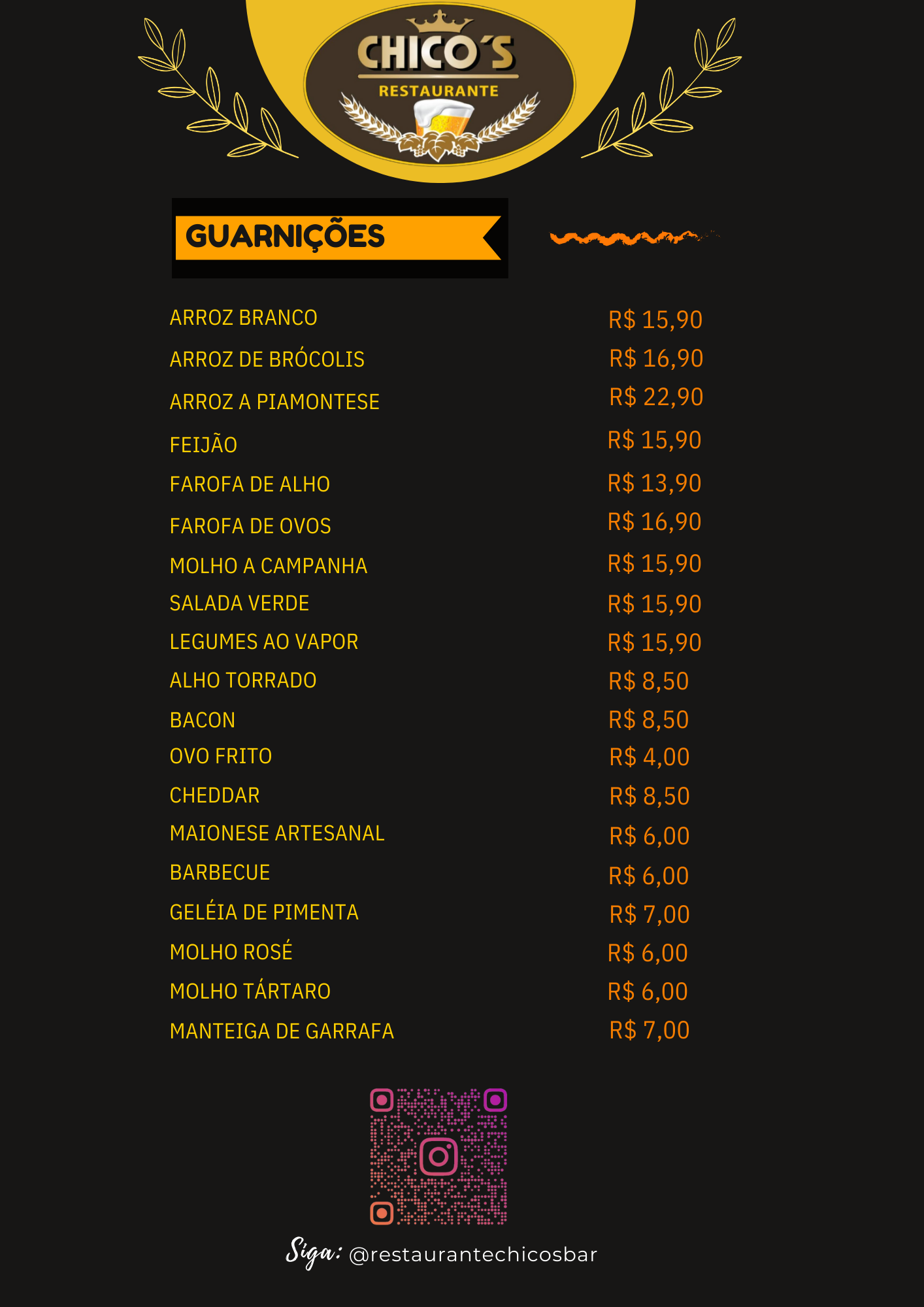 GUARNIÇÕES CHICO´S